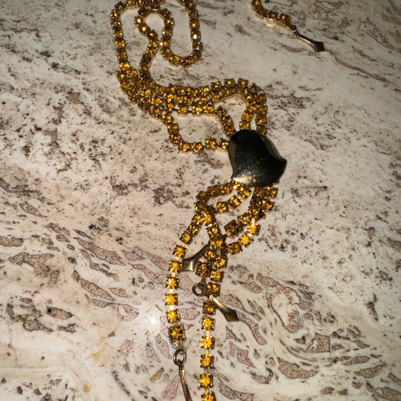 RHINESTONE LISNER EARRINGS NECKLACE BROOCH VINTAGE JEWELRY LOT - Picture 9 of 10